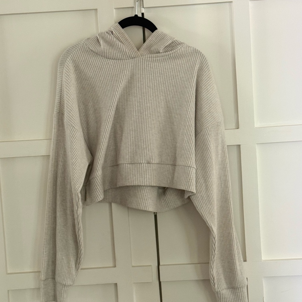 ALO Yoga Tan Ribbed Hoodie